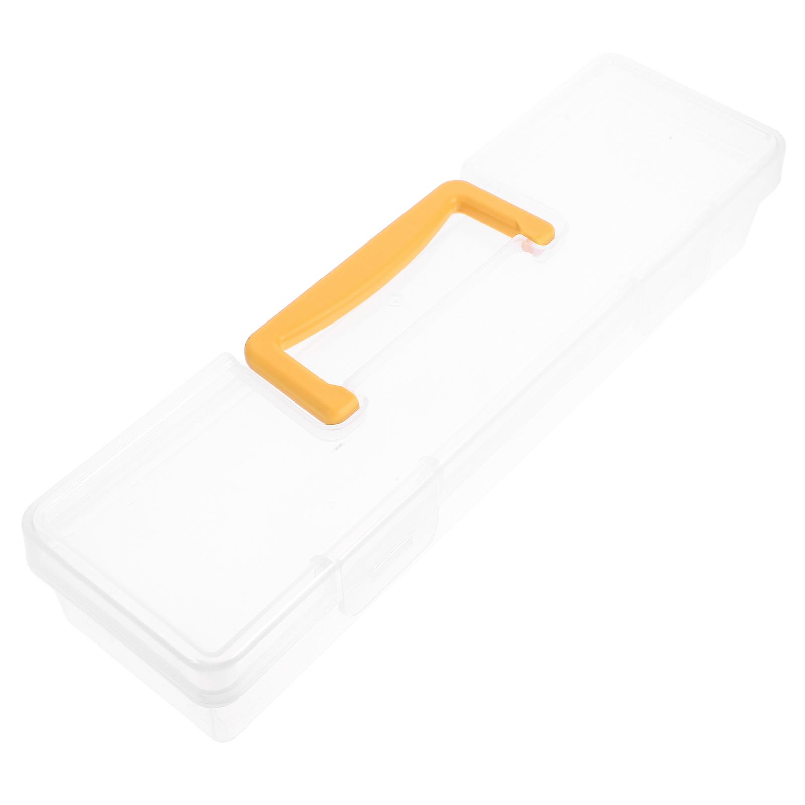 Washi Tape Storage Box Rectangular Organizer Box Multi Functional Plastic For Tools Small Parts Transparent 33.50X9.70X6.00CM 1Pcs