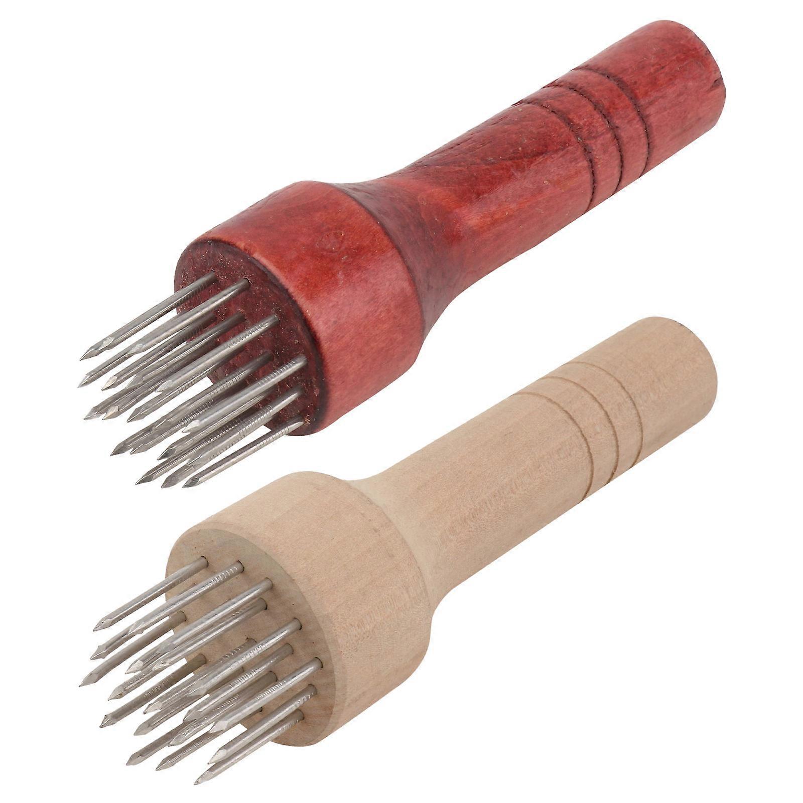 Meat Tenderizer Needles with Ergonomic Wooden Handles, 2 Pack – Easy Clean Steak Pounding Tools for BBQ, Poultry, and Meat