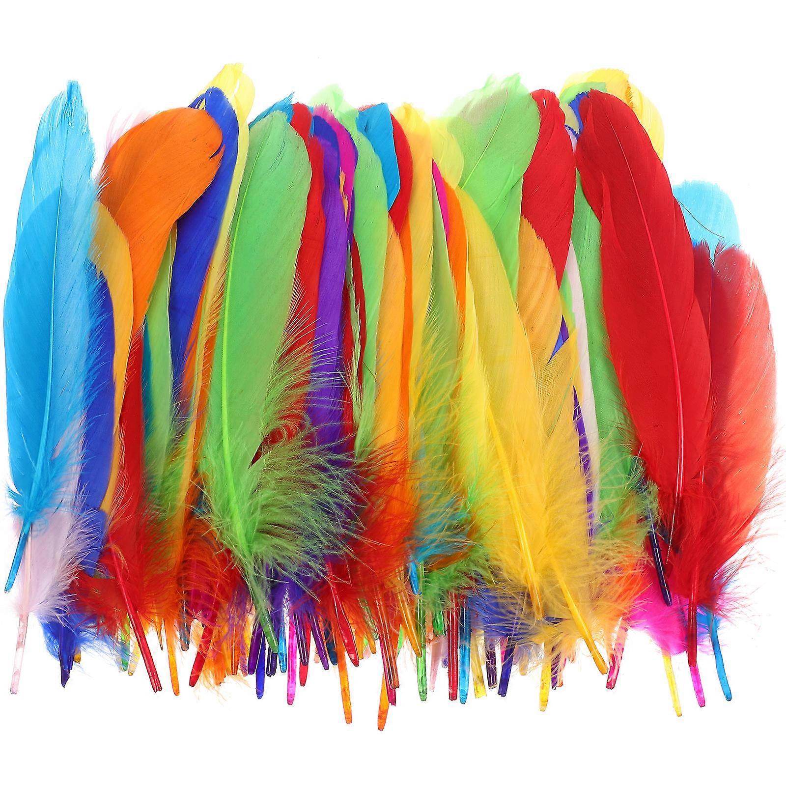 120pcs Natural Goose Plumes for DIY Crafts, Wedding Decor & Floral Arrangements – Versatile Decor Material for Photography Props & Creative Projects