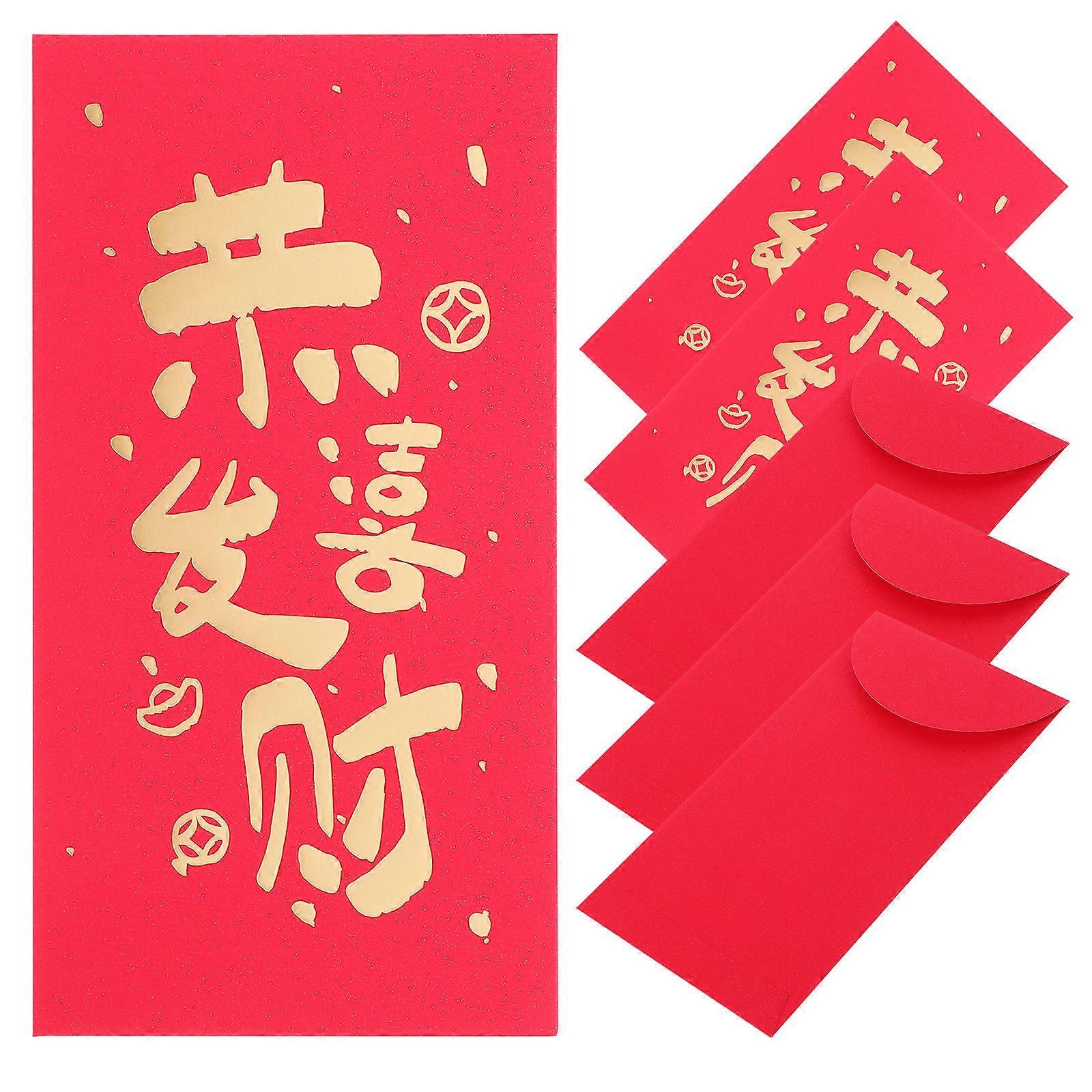 Chinese New Year Money Envelopes Red Envelopes present Container Graduations 6Pcs