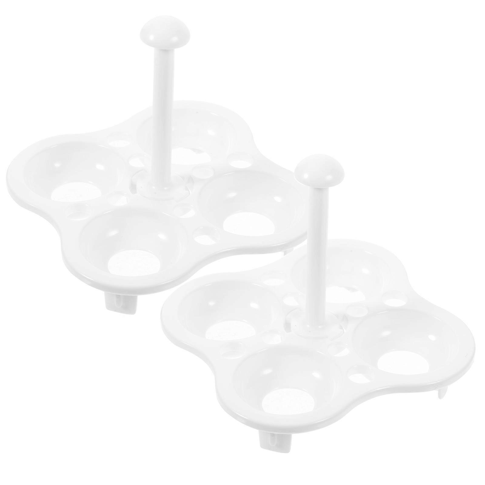 Steamed Eggs Rack Reusable 4-Grid Egg Steamer Kitchen Supply Preserving Vitamins 2Pcs