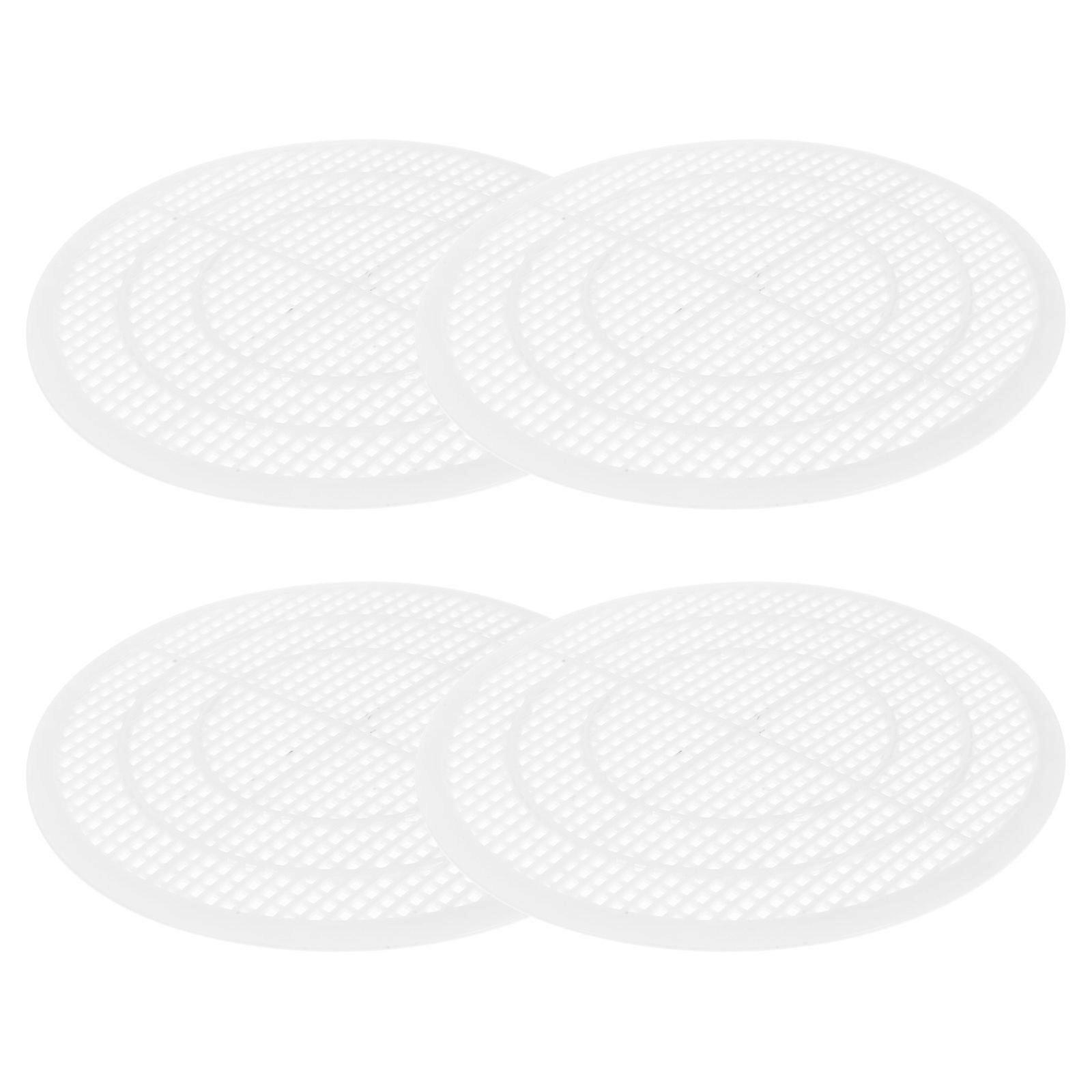 Drain Filter Bathroom Sink Clog Prevention Round White Resin 4Pcs