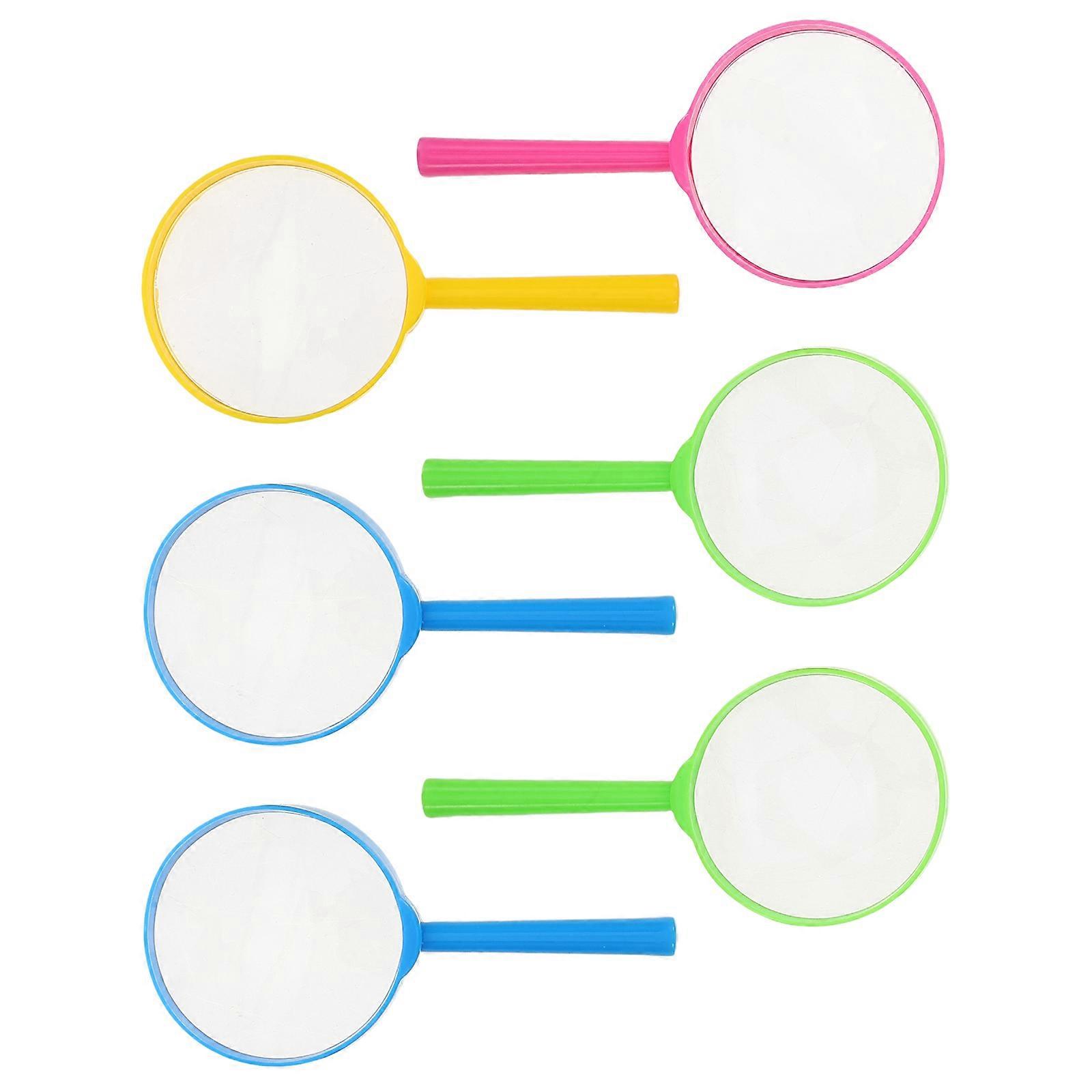 Small Magnifying Glass for Outdoors Handheld Plastic Observations 6Pcs