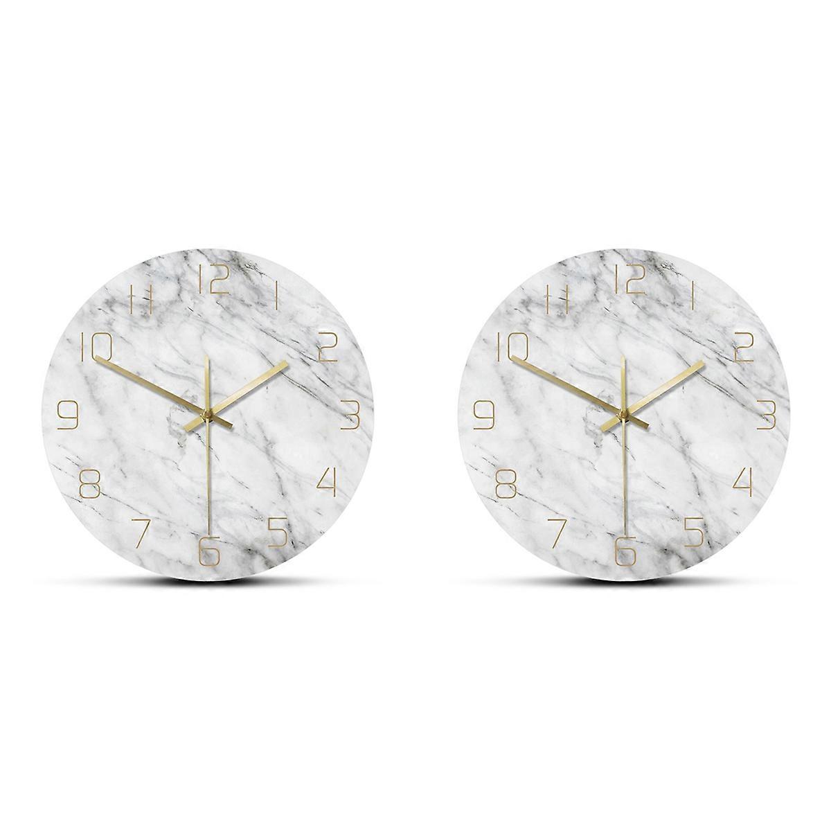 Quartz Marble Modern Round Wall Watch Creativity Home Decor