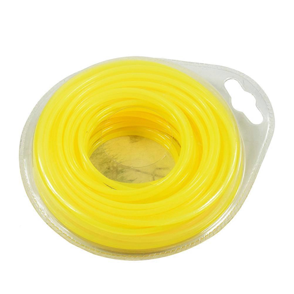 Grass Rope Trimmer Line Outdoor Use 15m Yellow Nylon Low Noise 1Pack