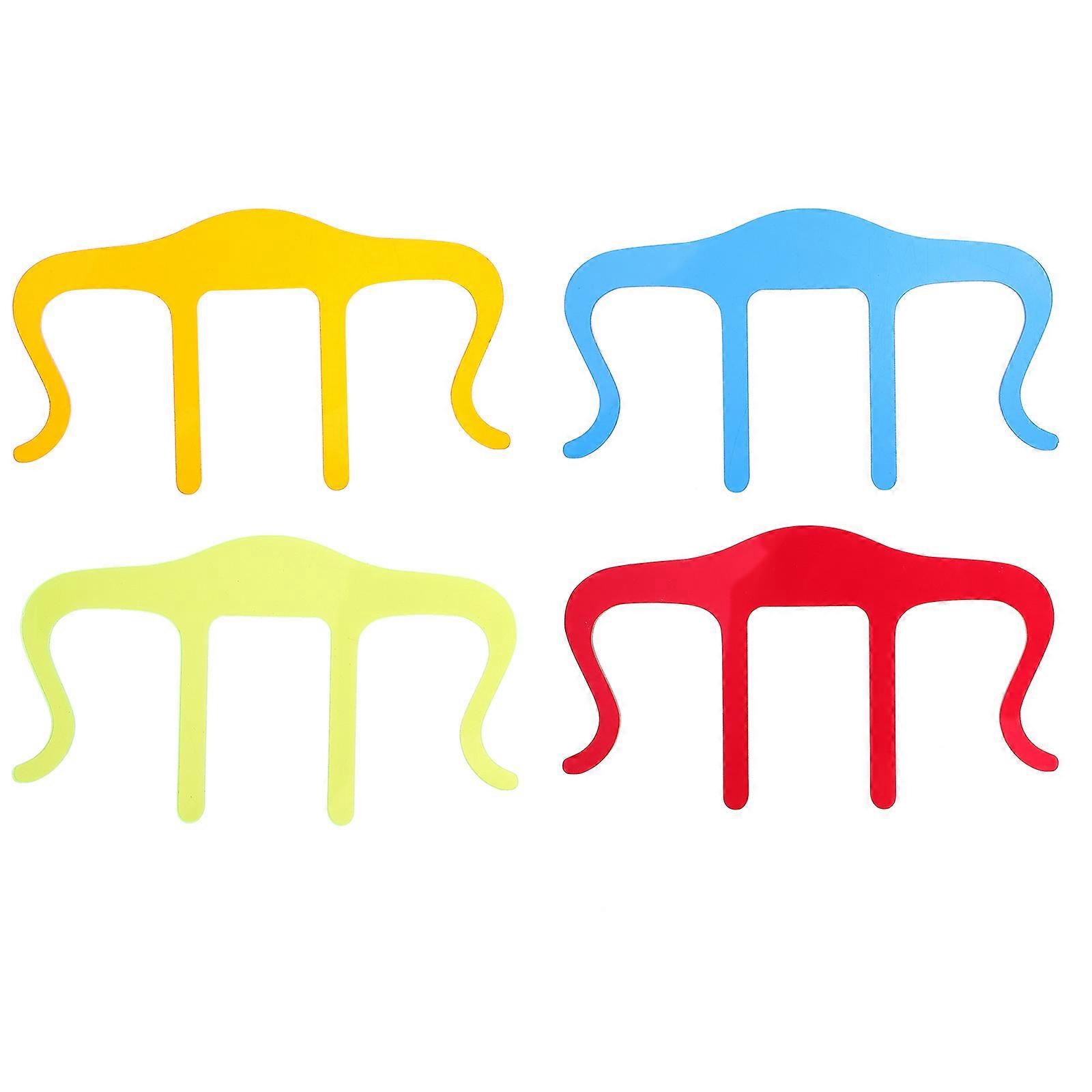 Clamping Sheet Music Clips Acrylic Music Book Clips Recording Studio Use M-Shaped Assorted Color 4Pcs