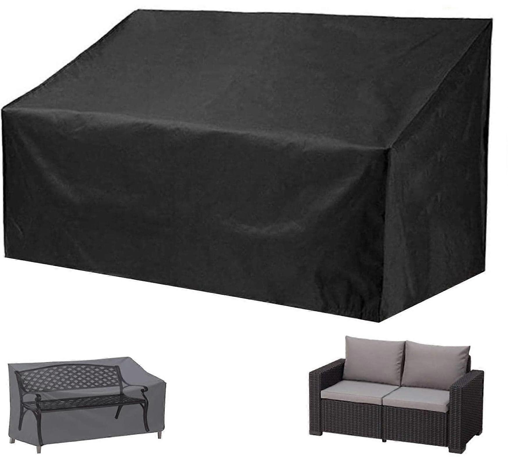 Garden Sofa Cover with Drawstring, UV Resistant, Black 200x165x100cm