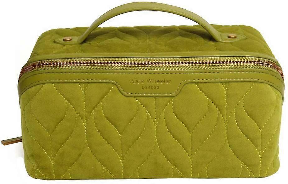 Alice Wheeler London Velvet Train Case - Lime Green