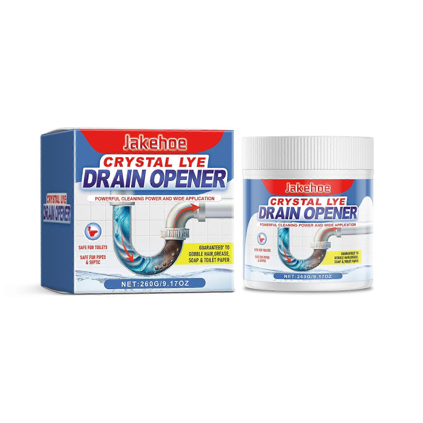 Crystal Lye Drain Opener, Multipurpose Pipeline Dredging Powder, Powerful Hair & Grease Clog Remover for Unclogging Toilets and Sinks