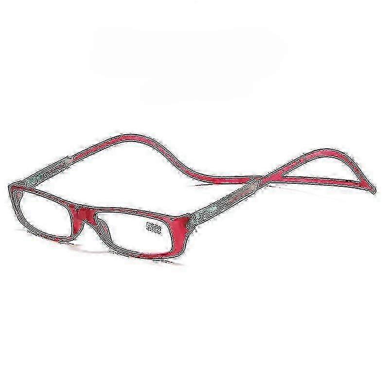 Folding Magnetic Reading Glasses Snap Click Front Neck Hanging Spectacles