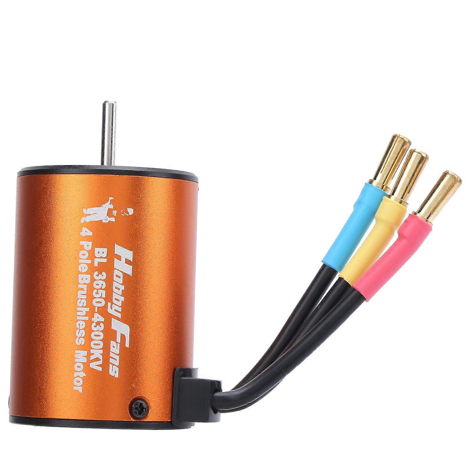 Waterproof RC 3650 4300kV 4 Poles Sensorless Brushless Motor for 1/10 RC Car Upgrade Parts