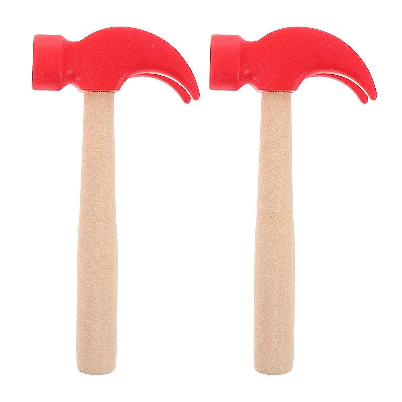 2Pcs Children Wood Hammer Tool Toy Simulation Maintenance Hammer Tools Toy