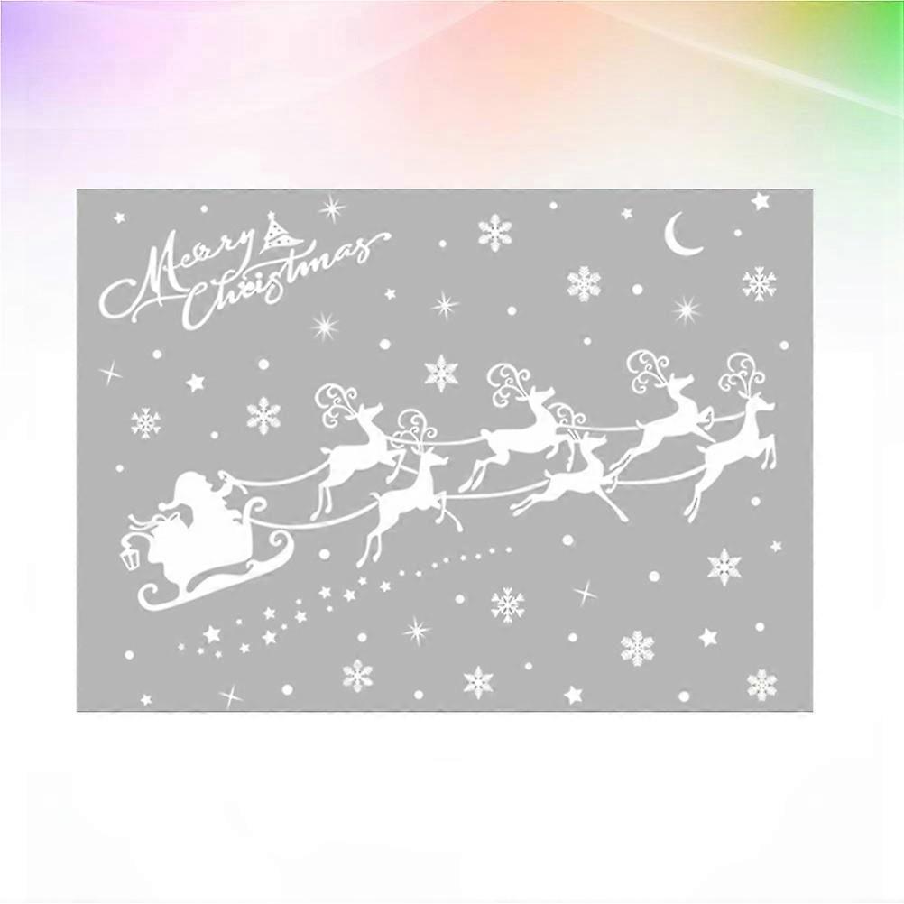 Holiday Window Decals Sleigh Design Static Stickers for Glass Home Room Decoration 43x3cm Grey 2 Sets