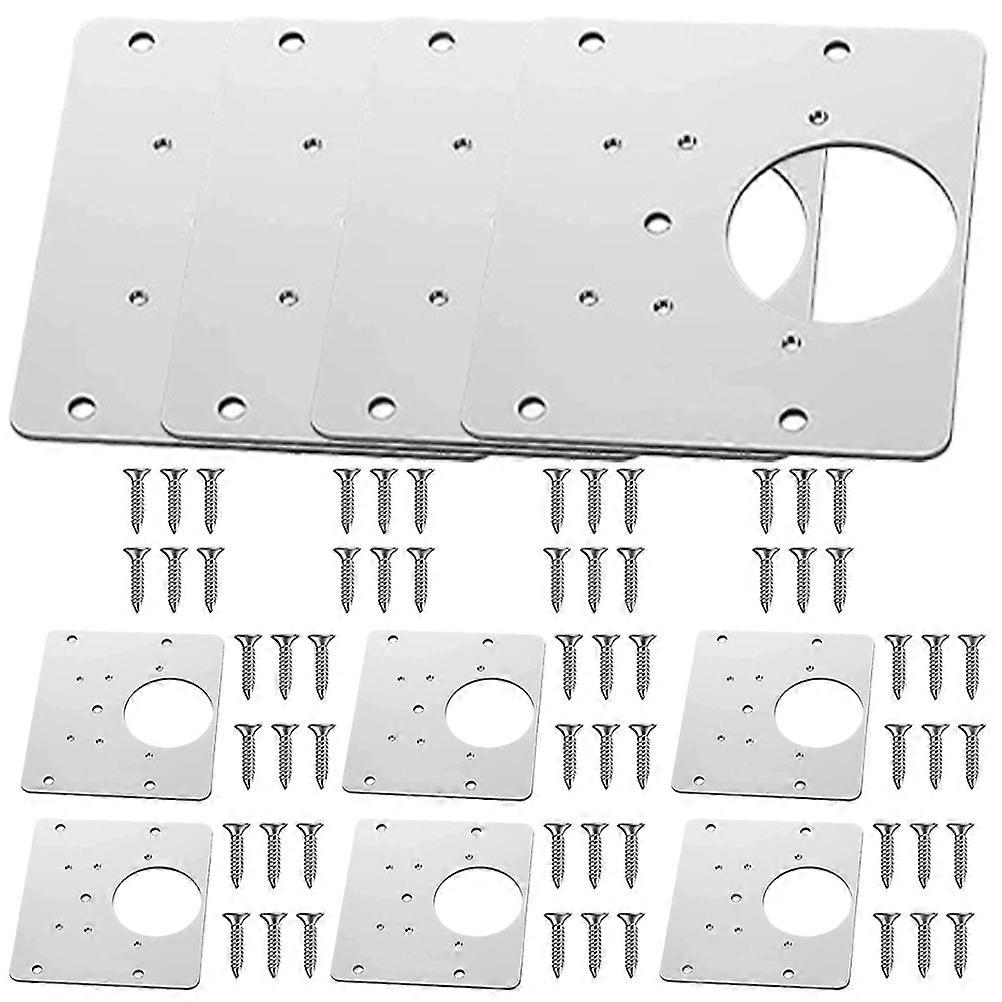 Plaque de réparation de charnière d’armoire 9X9X0.1CM argent pour portes d’armoires Charnières de meubles fixation 10Pack