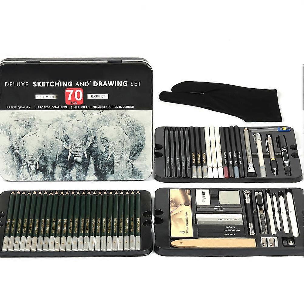 Artist Sketching Pencils Drawing Pencil Home Use Assorted Color Cylindrical Shape 70Pcs