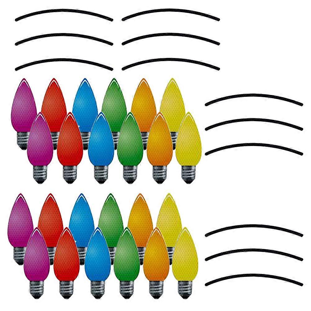 Cute Car Magnets Bulb Magnetic Stickers 3D Design Night Visibility Safety 10x3.6cm Assorted Color 1Set
