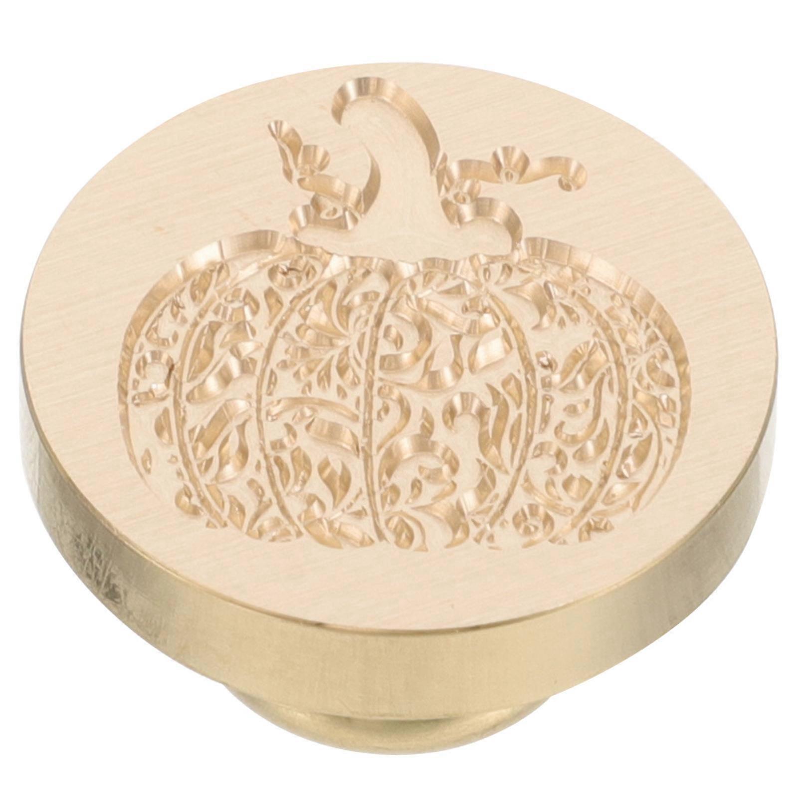 Halloween Wax Seal Pumpkin Stamp Sealing Decoration Golden 2.5x2.5cm Square Shape For Friends Who Like Diy Crafts 1Pack