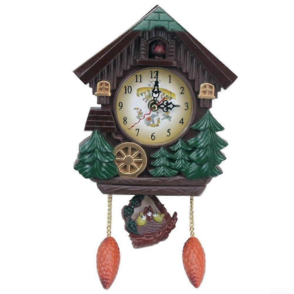 Cuckoo Wall Clock Resin Quartz Table Clock Bird Clock Bell Swing Alarm Clock for Living Room Bedroom Office Decor