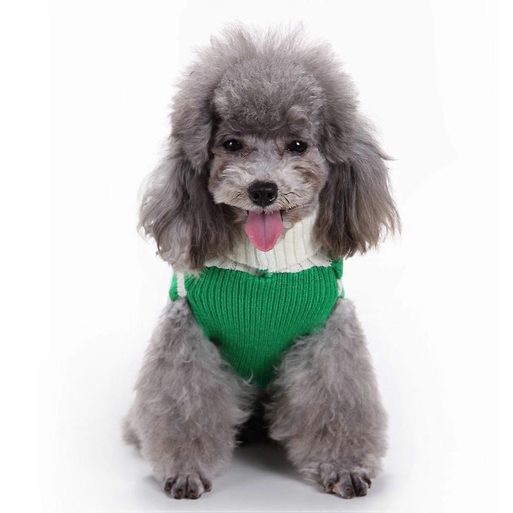 Pet Sweaters for Small Dogs Knit Style Dog Costume Acrylic Fibers Size S Green for Christmas and Holiday Parties 1Pack