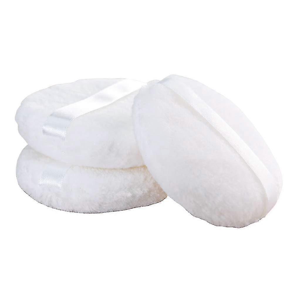 Cotton Powder Puff for Loose and Mineral Powder, 3 Inch Normal Size, With Strap, Set of 5