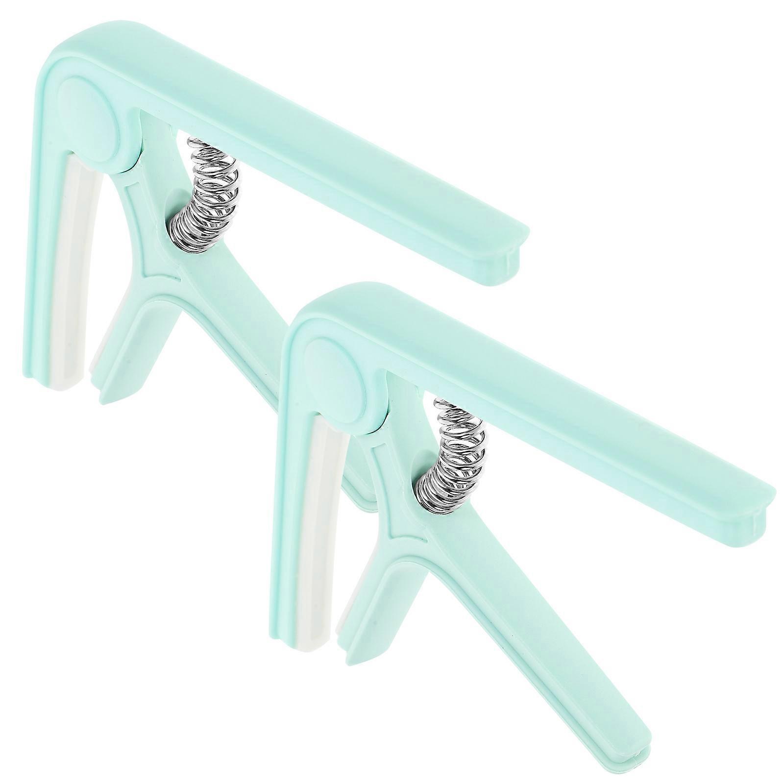 Ukulele Capo Pitch Adjustment Plastic 3.6×3×0.5in Spring Tension 2Pcs