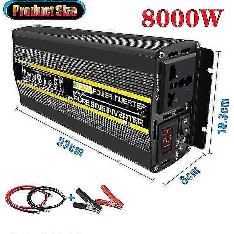 8000W / 10000W نقي موجة جيبية السلطة العاكس الجهد محول العرض الرقمي الذكي سيارة المنزل في الهواء الطلق DC12V 24V 48V 60V -220V محول يالو