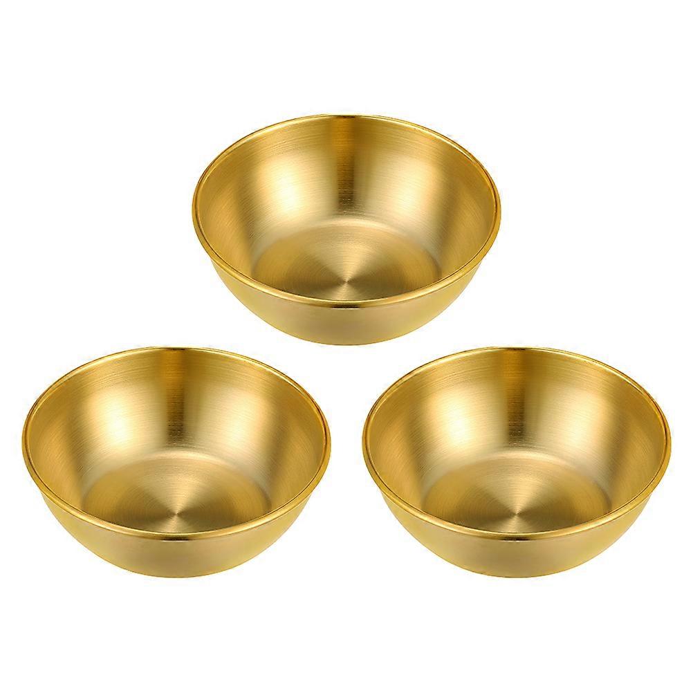 Stainless Steel Small Sauce Dishes Practical Sauce Plates Tableware 8X8X2.5CM Dipping Dish 3Pcs