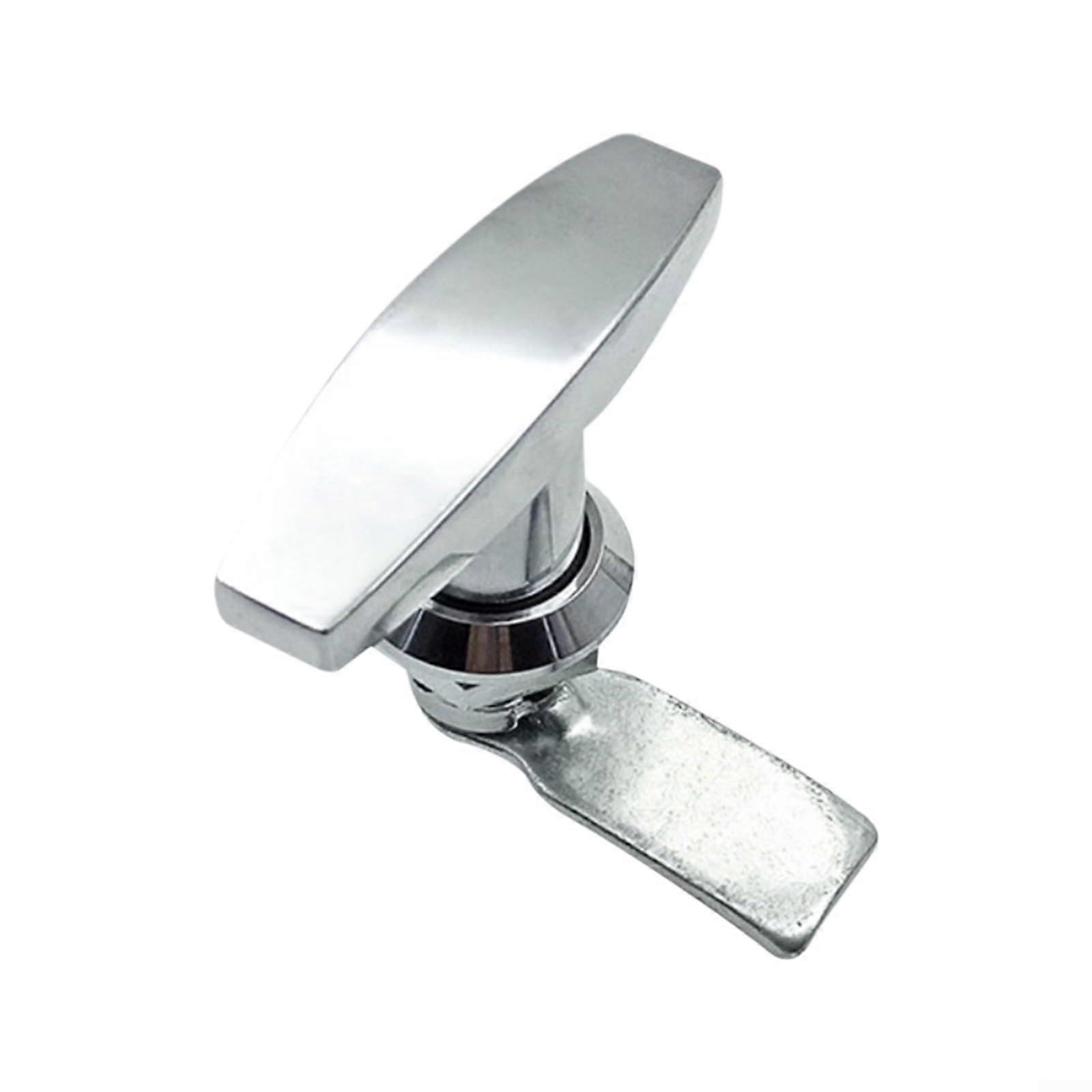 T Handle Lock Zinc Alloy Rear Mount Tool Box Garage Door Cabinet Lock (Chrome)