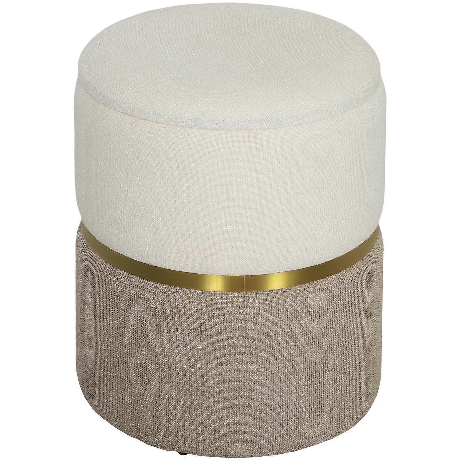Stool with storage space Stool with lid, metal ring, two-tone design 36 x 36 x 44 cm Cream white