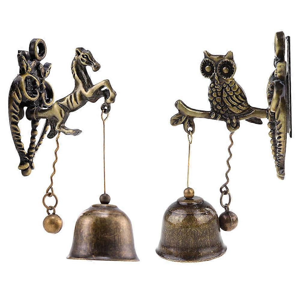 Here's a polished and professional product description based on your input:
**2pcs Animal Doorbell Chime – Vintage Style Metal Bells for Shop,