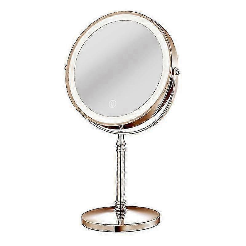 10X LED Rechargeable Makeup Mirror with 3 Color Modes - Adjustable Brightness & 2-Sided Magnification Cosmetic Mirror