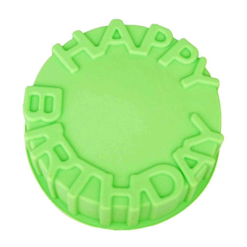 Happy Birthday Silicone Mold, Round, 20 cm for Cheese, Cake, and Bread Baking