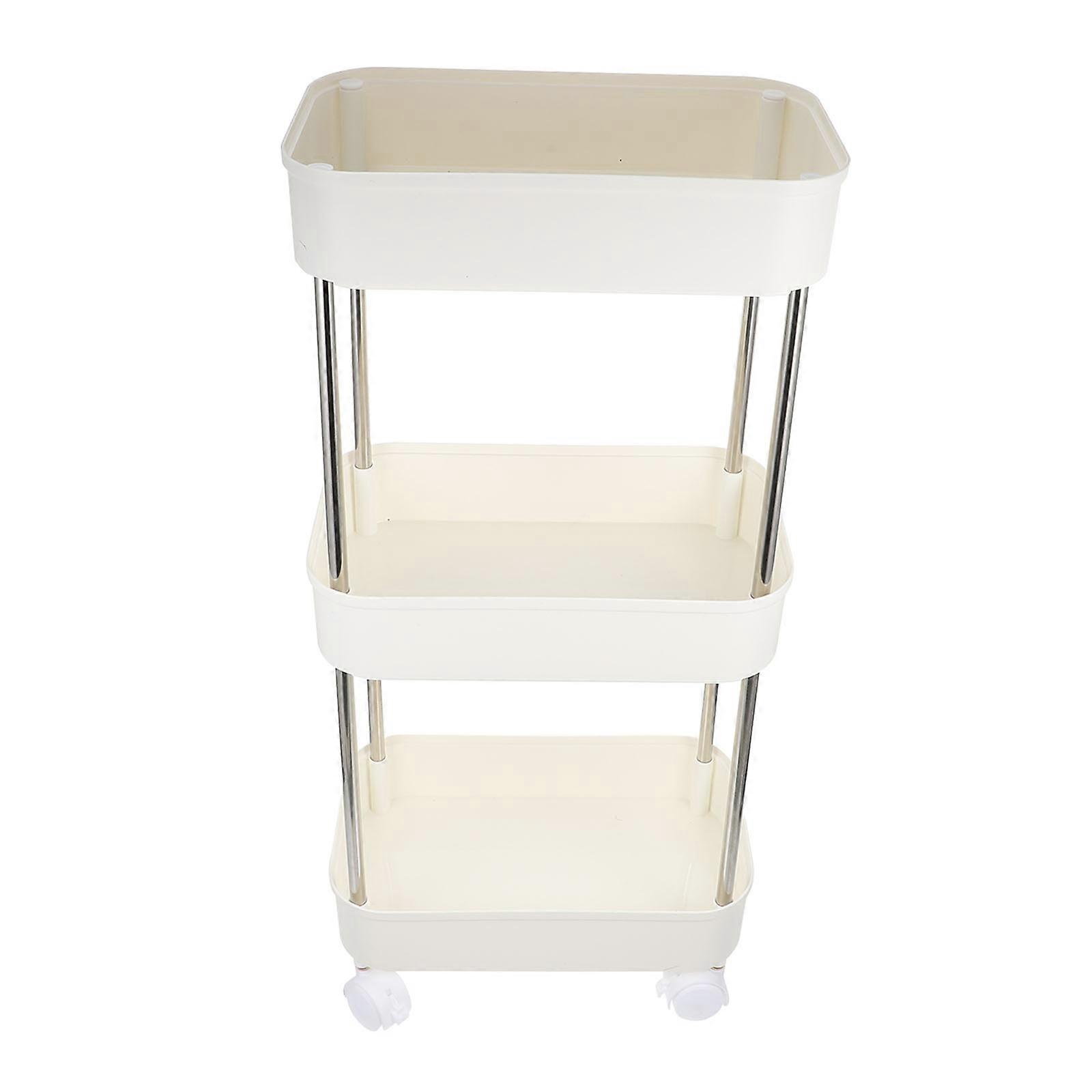 Mobile Storage Rack Cart with Wheels – Multi Tier Trolley for Kitchen & Bathroom Organization – Space Saving Home Storage Shelf