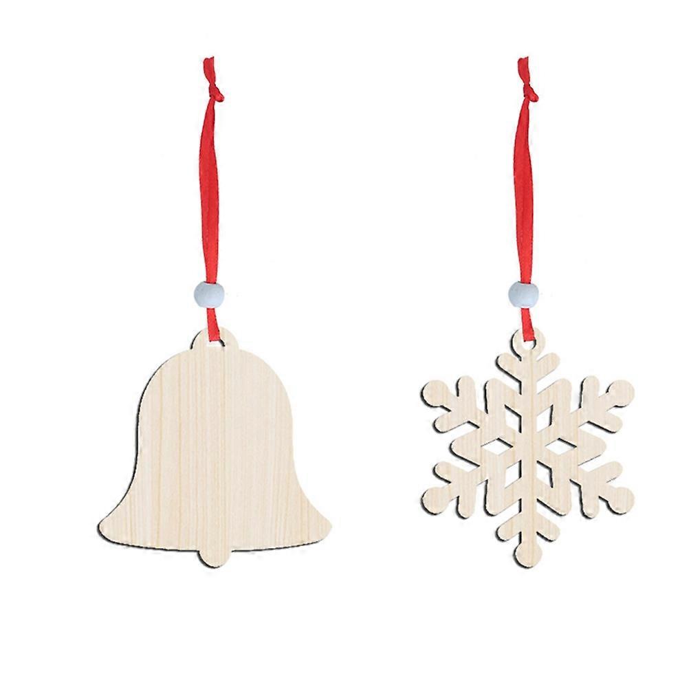 Mini Wood Ornaments Snowflake Wood Ornaments Christmas Indoor and Outdoor Decorations 6Pack