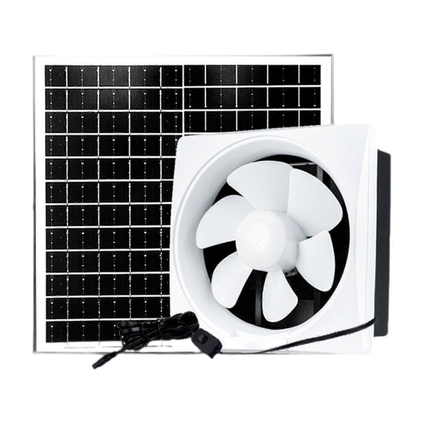 Solarpowered wallmounted fan for chicken coop, 6inch fan 17W solar.