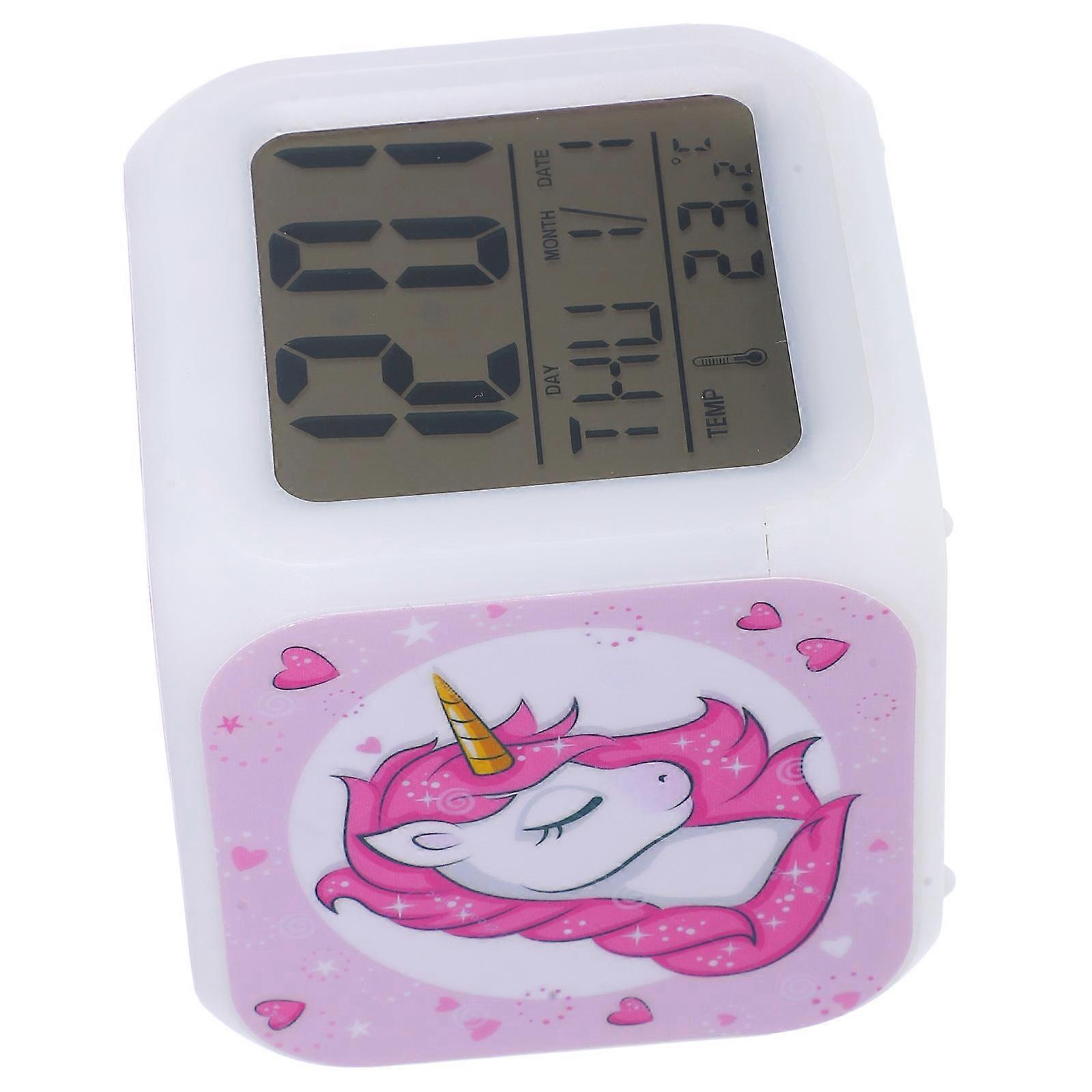 Led Electronic Alarm Clock Square Shape For Family Members At Home Use 3.1×3.1×3.1in Alarm Function 1Pcs