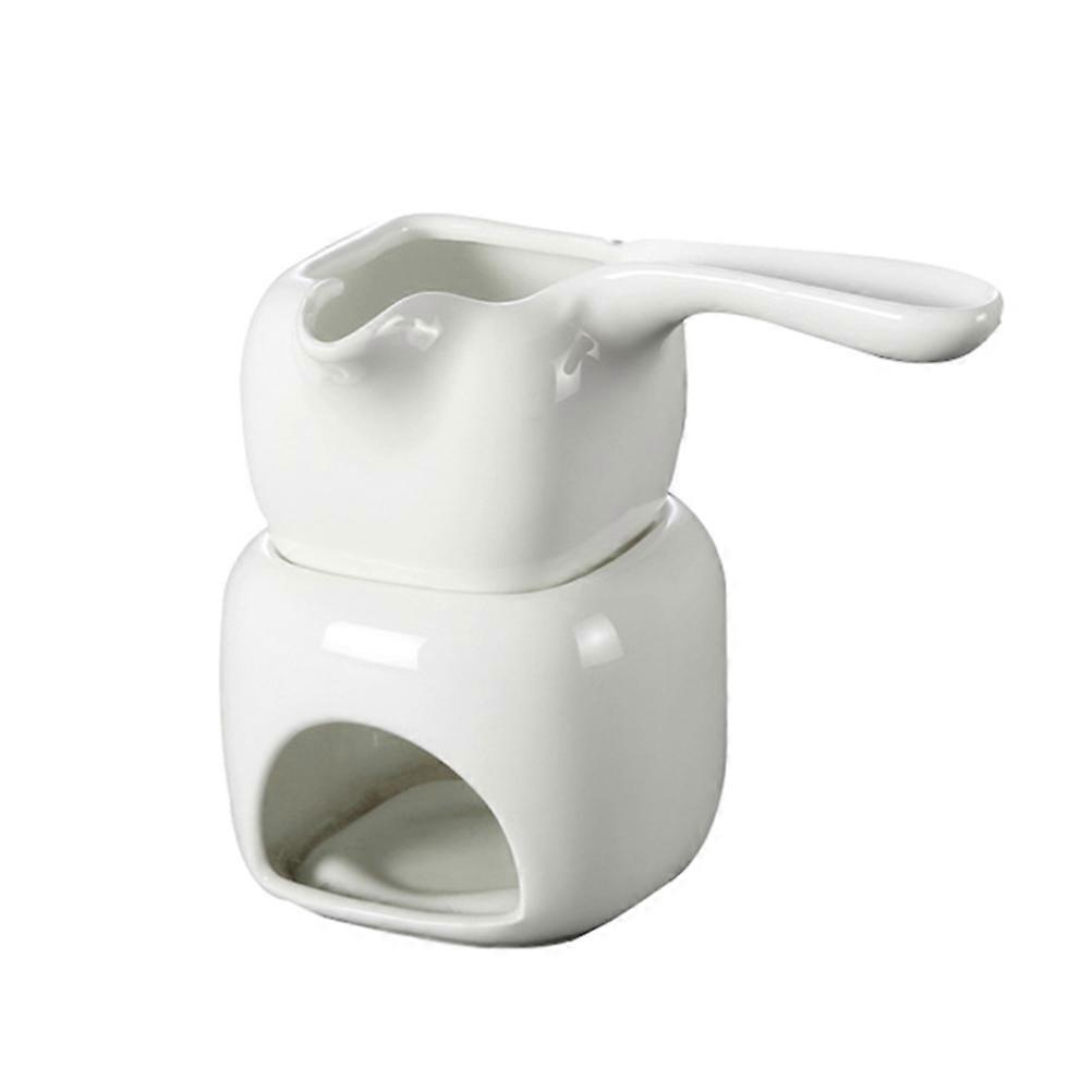 White Ceramic Chocolate Melting Pot for Kitchen Use Perfect for Cheese and Candy 110ml