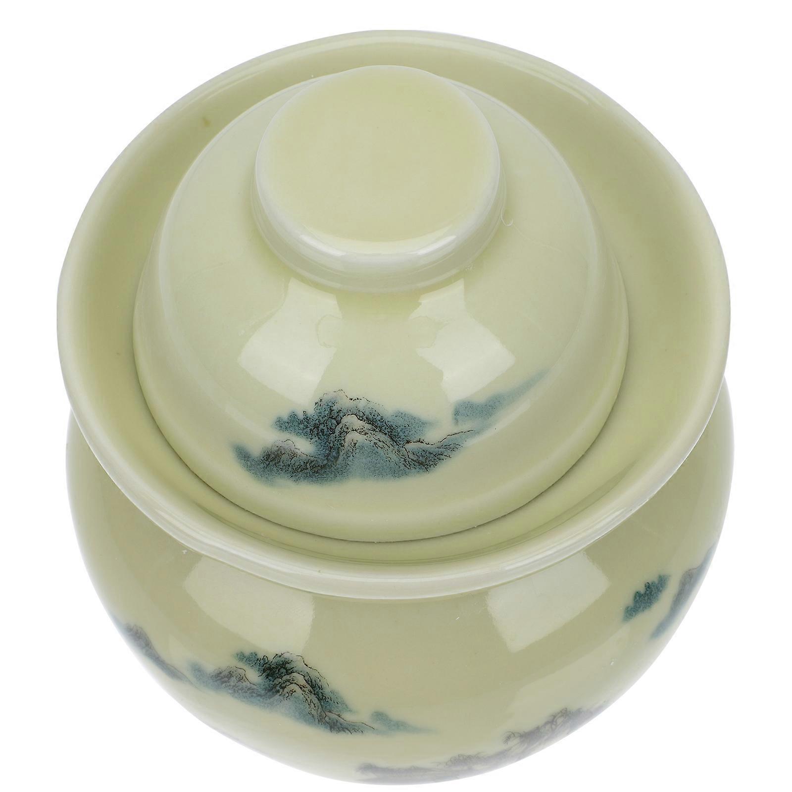 Ceramic Pickle Jar Food Storage Container with Sealing Design for Fermenting Kimchi, Seasonings, and Kitchen Canister Use for Home and Family