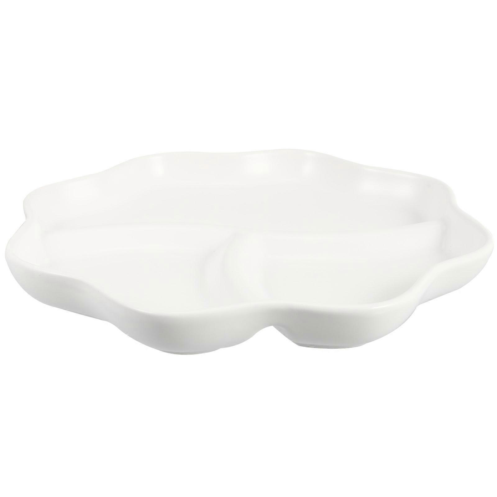 Quantitative Serving Plate Ceramic Material Food Division Family Use 22.7X22.7X2.5CM 1Pcs