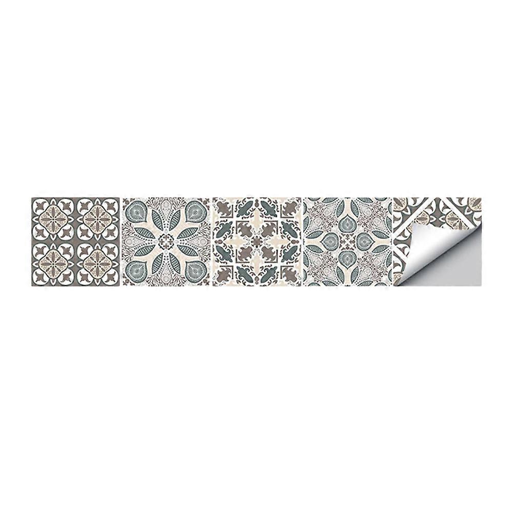 Waterproof Tiles Sticker Elegant Wallpaper Border Sticker Grey Kitchen 1Set