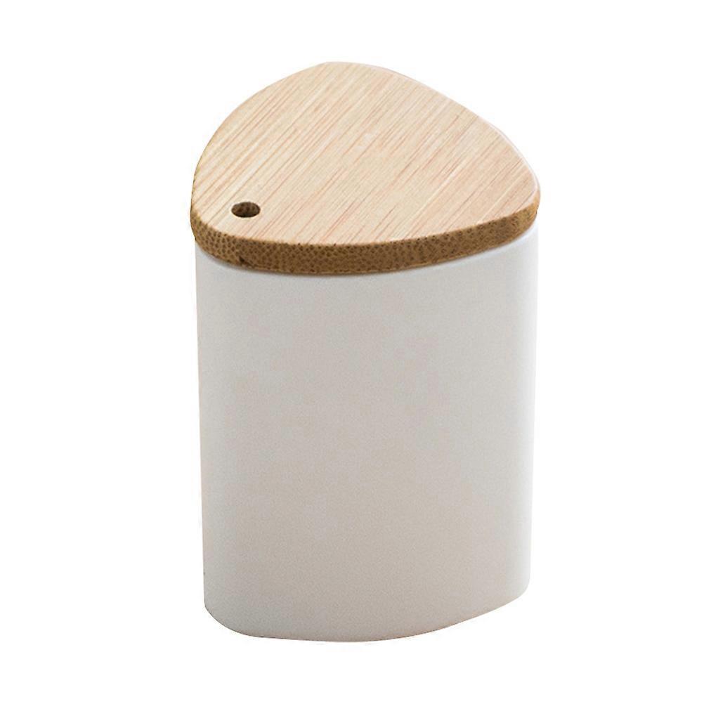 Plastic Toothpick Holder with Bamboo Lid 1 Set Simple Design for Household Use