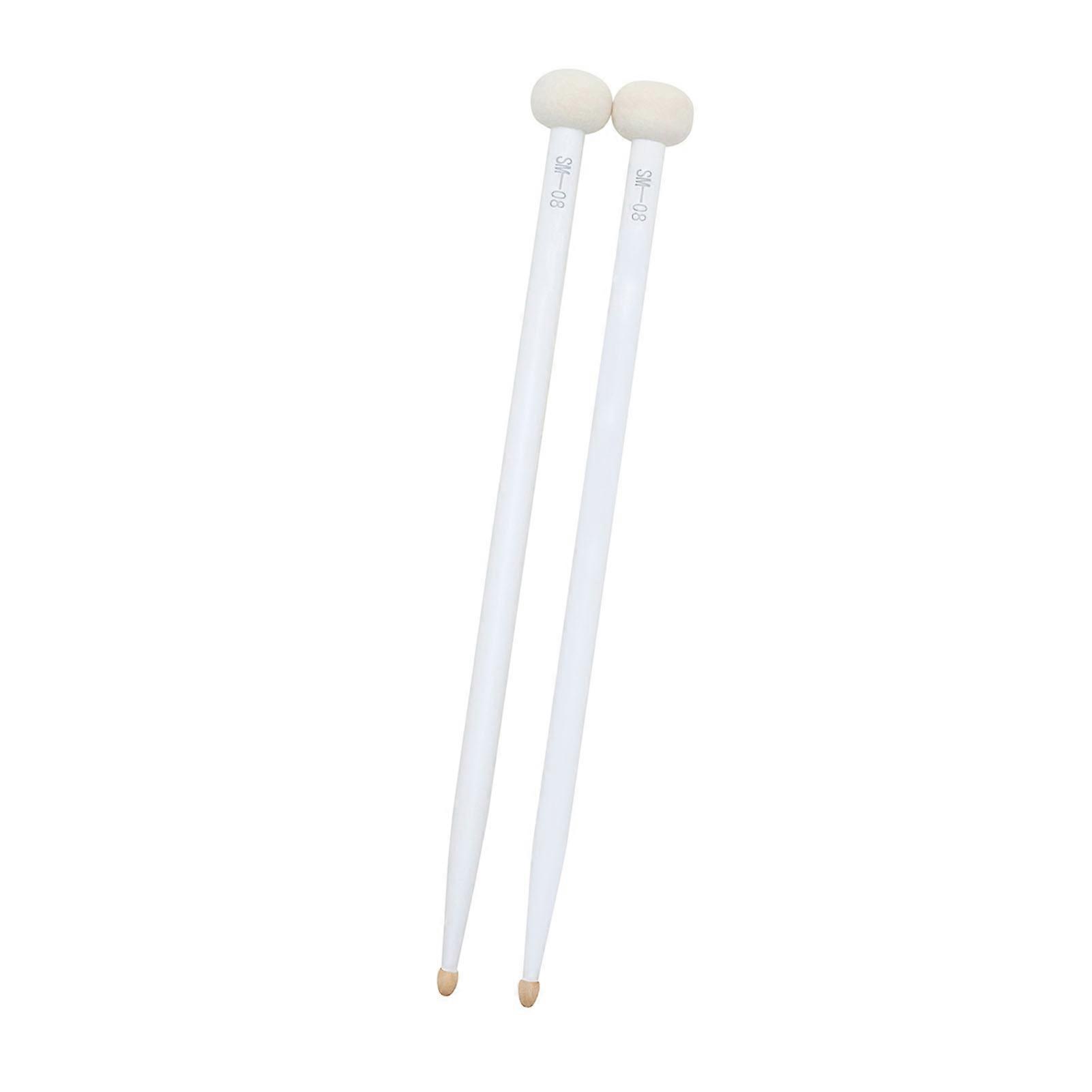 2pcs Drum Mallet Drum Stick Double Sided Drum Mallets Good Hand Feel Sticks Felt and Maple Tips Double Ended Drumsticks for Playing Drum Set Kettledr