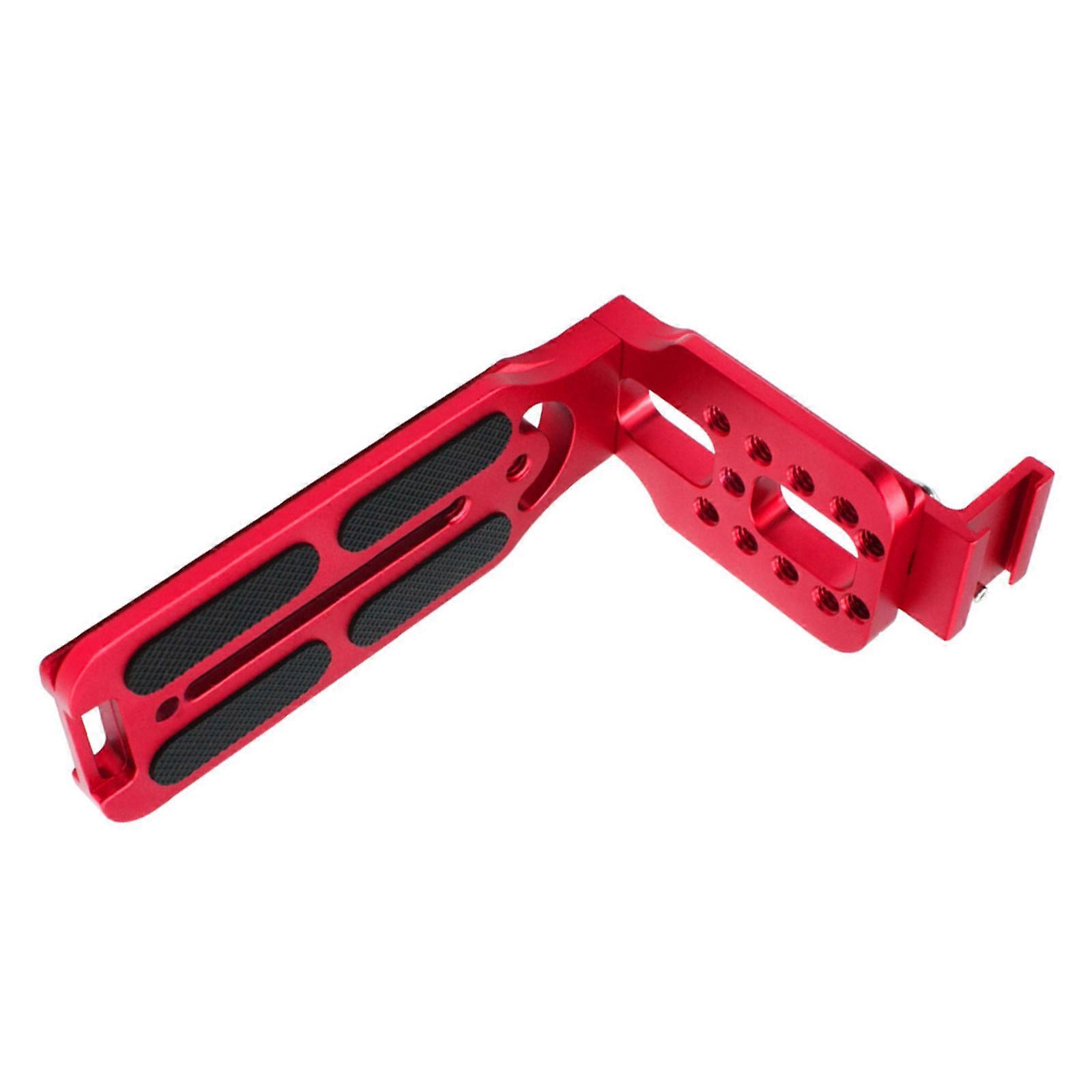 Lightweight L Type Quick Release Plate for Cameras with Hot Shoe Mount and Multiple 1/4 Expansion Screw Holes  Red