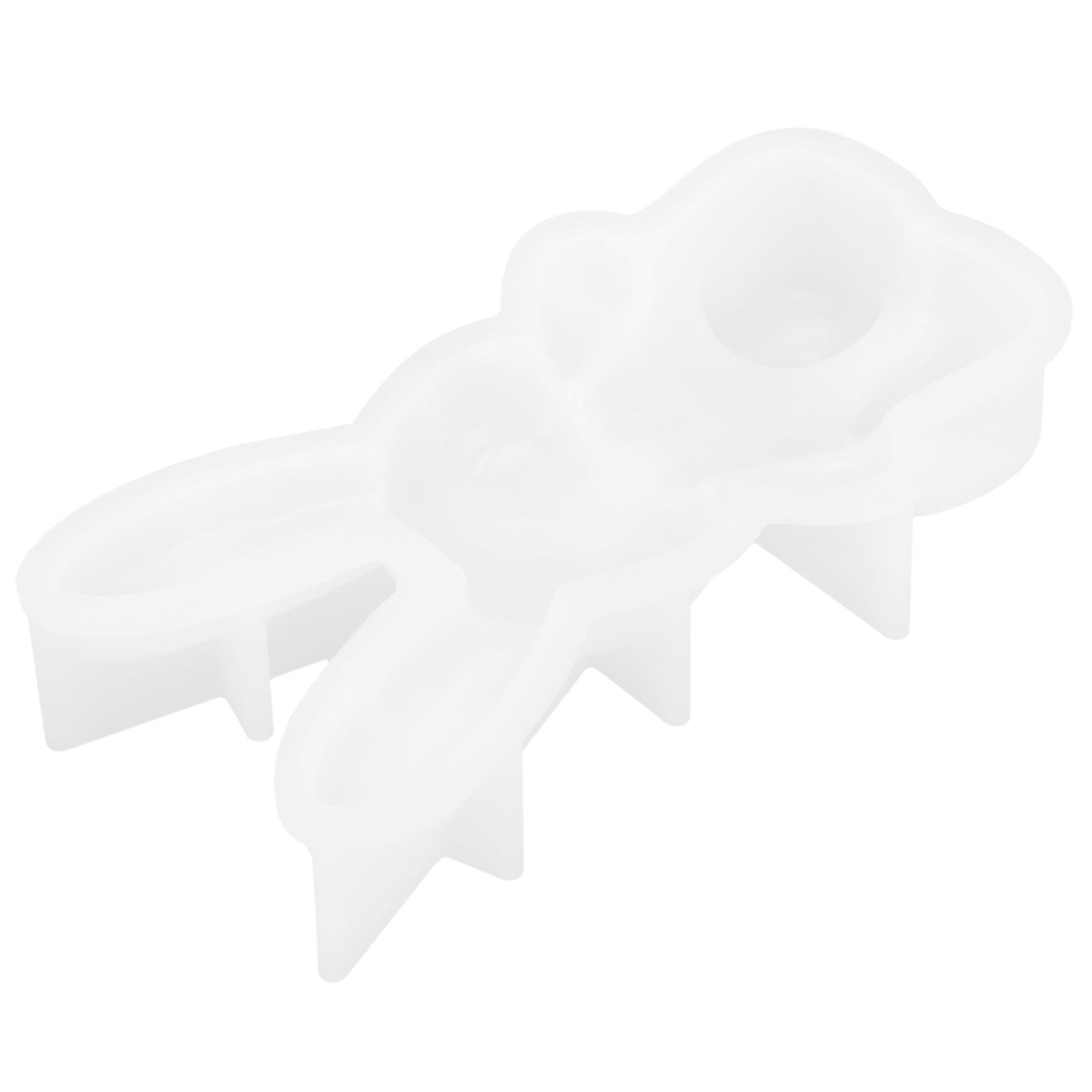 Silicone Bunny Shape Charm Mold for DIY Easter Keychain Pendant Making White
