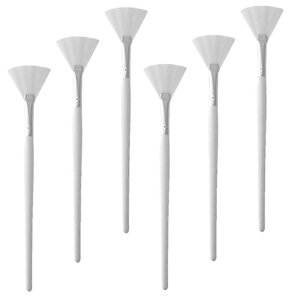 6pcs Fan Shaped Face Mask Brushes for Skincare & Makeup, Ergonomic Design, Even Application, Portable, Aesthetician Supplies for Facial Use