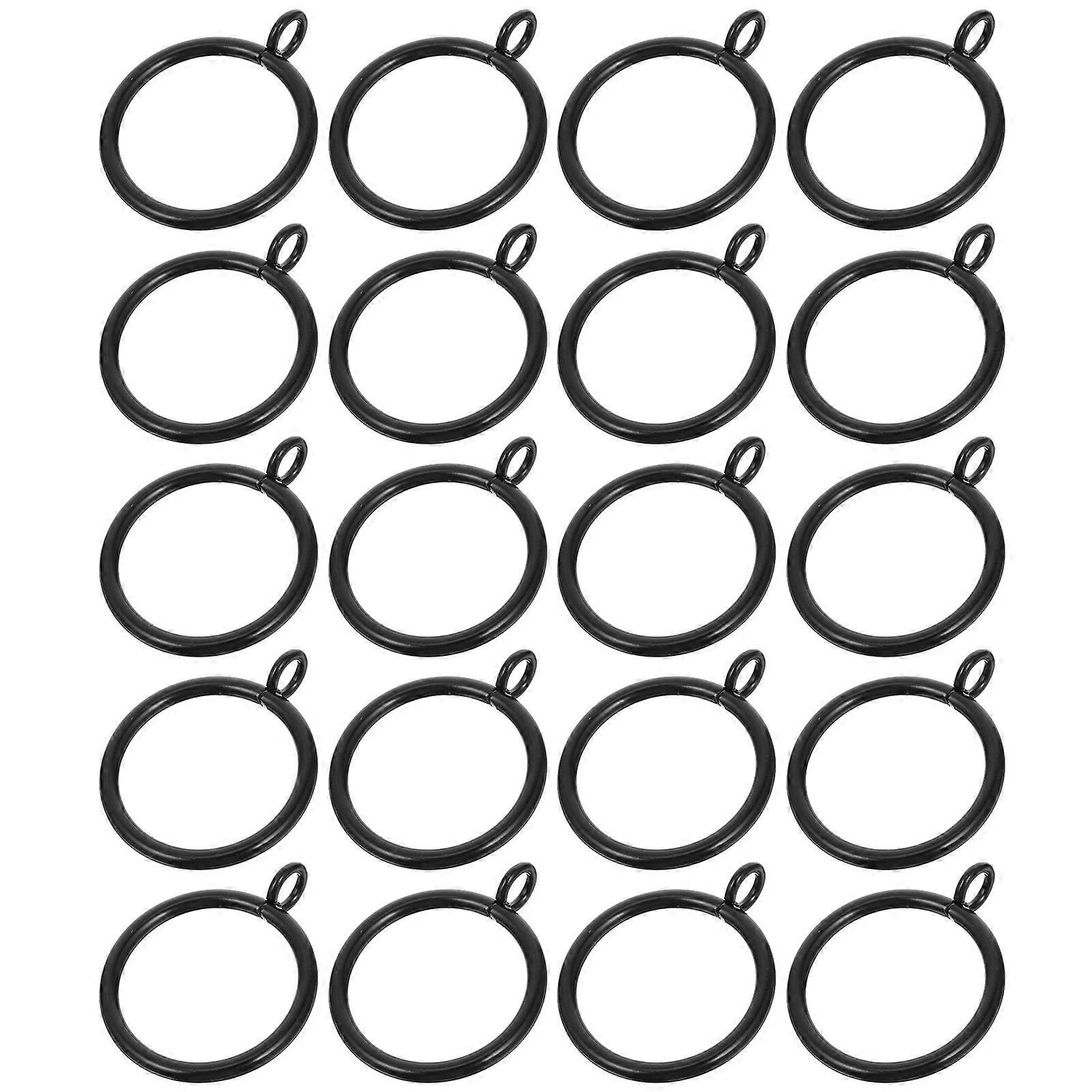 20pcs Metal Drapery Rings with Eyelet Hooks – Heavy Duty Curtain Rod Accessories for Elegant Roman Style, Secure Closed Hook Design for Reliable
