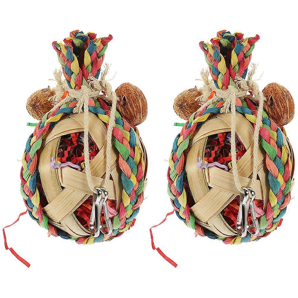 Pet Bird Toys Parrot Chew Toy 10x27cm Balance Improvement Decorative Hanging 2Pcs