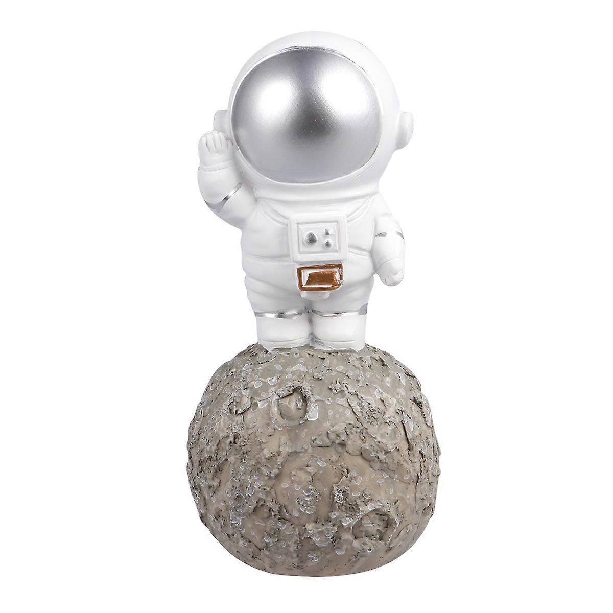 Astronaut Theme Cake Topper Resin Craft Silver 4.4×2.3×2in Car Adornment 1Set