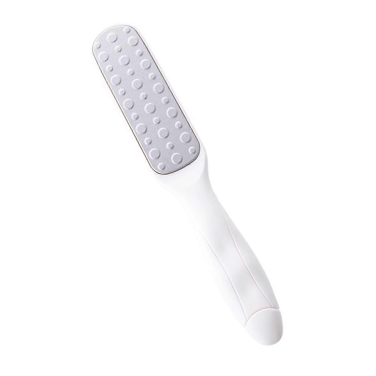Doublesided metal foot scraper callus remover tool efficiently removes dead skin for smooth feet, ergonomic design.