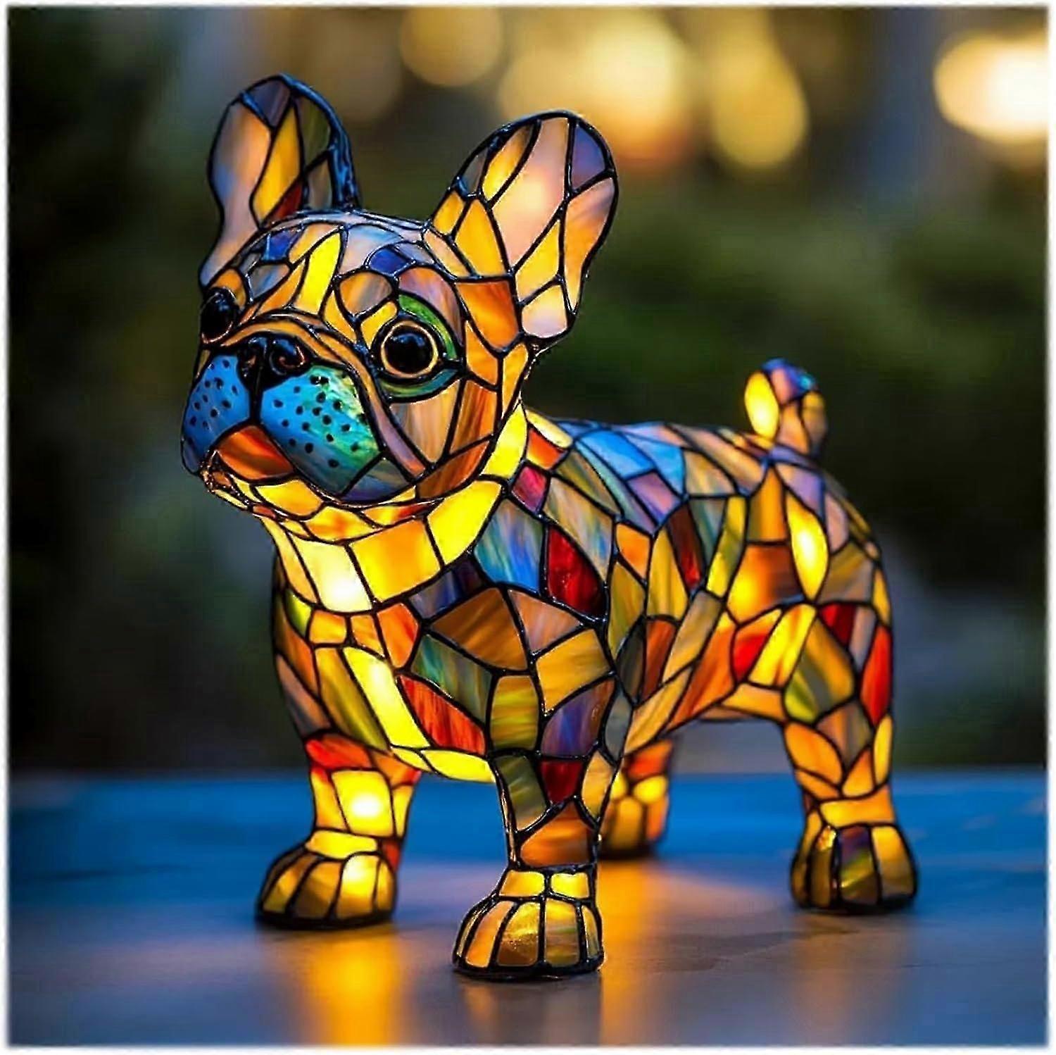 Lampe Fanyil Glowbuddy pour chien, lampe teckel, veilleuse artistique en résine teintée